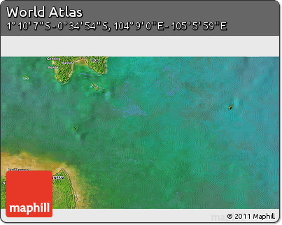 Satellite 3D Map of the Area around 0° 52' 31" S, 104° 37' 30" E