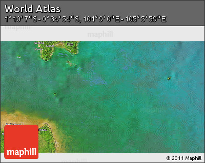 Satellite 3D Map of the Area around 0° 52' 31" S, 104° 37' 30" E