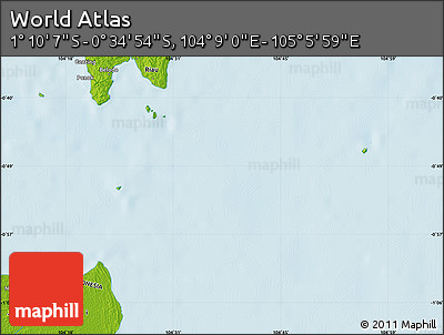 Physical Map of the Area around 0° 52' 31" S, 104° 37' 30" E