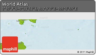 Physical Panoramic Map of the Area around 0° 52' 31" S, 104° 37' 30" E