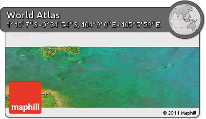Satellite Panoramic Map of the Area around 0° 52' 31" S, 104° 37' 30" E
