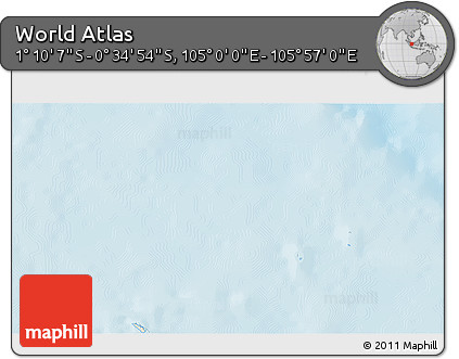 Shaded Relief 3D Map of the Area around 0° 52' 31" S, 105° 28' 29" E