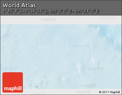 Shaded Relief 3D Map of the Area around 0° 52' 31" S, 105° 28' 29" E