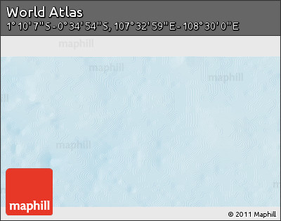Physical 3D Map of the Area around 0° 52' 31" S, 108° 1' 30" E