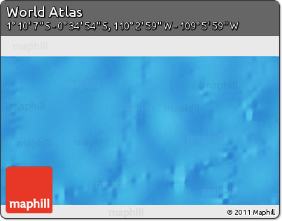 Physical 3D Map of the Area around 0° 52' 31" S, 109° 34' 29" W