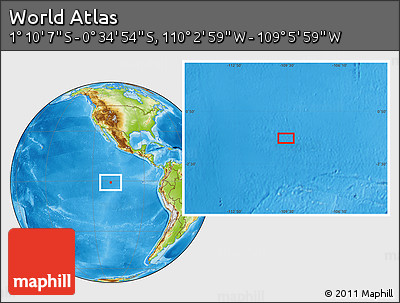Physical Location Map of the Area around 0° 52' 31" S, 109° 34' 29" W