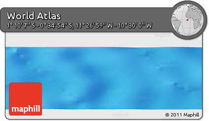 Physical Panoramic Map of the Area around 0° 52' 31" S, 10° 58' 29" W