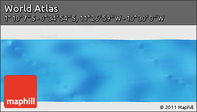 Physical Panoramic Map of the Area around 0° 52' 31" S, 10° 58' 29" W