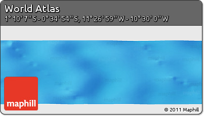 Physical Panoramic Map of the Area around 0° 52' 31" S, 10° 58' 29" W
