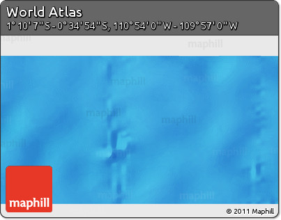 Shaded Relief 3D Map of the Area around 0° 52' 31" S, 110° 25' 30" W