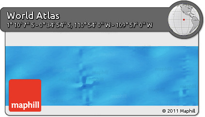 Physical Panoramic Map of the Area around 0° 52' 31" S, 110° 25' 30" W