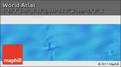 Physical Panoramic Map of the Area around 0° 52' 31" S, 110° 25' 30" W