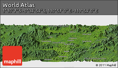 Satellite Panoramic Map of the Area around 0° 52' 31" S, 111° 25' 30" E