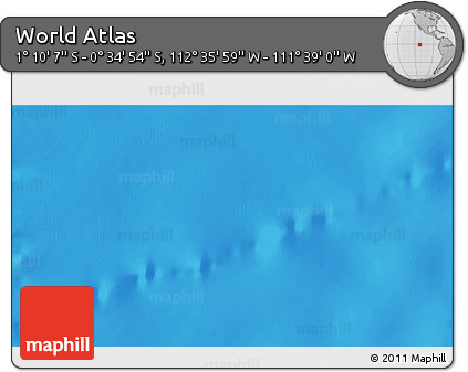 Shaded Relief 3D Map of the Area around 0° 52' 31" S, 112° 7' 30" W
