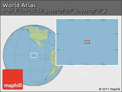 Savanna Style Location Map of the Area around 0° 52' 31" S, 112° 7' 30" W
