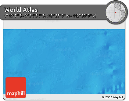 Physical 3D Map of the Area around 0° 52' 31" S, 112° 58' 29" W