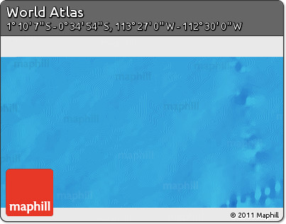Physical 3D Map of the Area around 0° 52' 31" S, 112° 58' 29" W