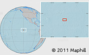 Gray Location Map of the area around 0° 52' 31" S, 119° 46' 30" W, hill shading