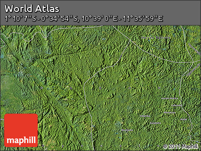 Satellite Map of the Area around 0° 52' 31" S, 11° 7' 30" E