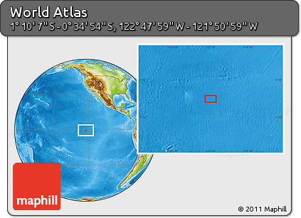 Physical Location Map of the Area around 0° 52' 31" S, 122° 19' 29" W