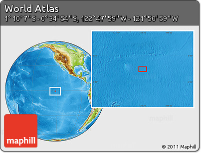 Physical Location Map of the Area around 0° 52' 31" S, 122° 19' 29" W