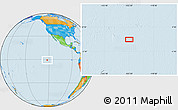 Political Location Map of the area around 0° 52' 31" S, 122° 19' 29" W
