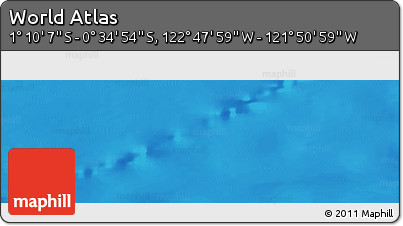 Physical Panoramic Map of the Area around 0° 52' 31" S, 122° 19' 29" W