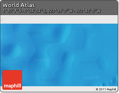 Shaded Relief 3D Map of the Area around 0° 52' 31" S, 123° 10' 30" W