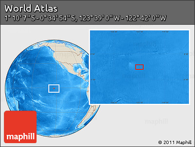 Shaded Relief Location Map of the Area around 0° 52' 31" S, 123° 10' 30" W