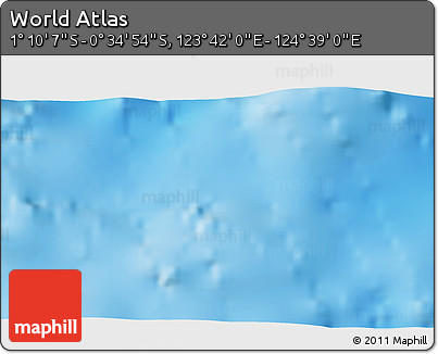 Physical 3D Map of the Area around 0° 52' 31" S, 124° 10' 30" E