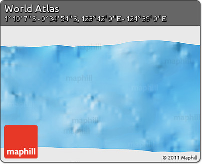 Shaded Relief 3D Map of the Area around 0° 52' 31" S, 124° 10' 30" E