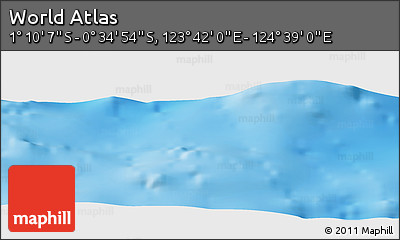 Shaded Relief Panoramic Map of the Area around 0° 52' 31" S, 124° 10' 30" E