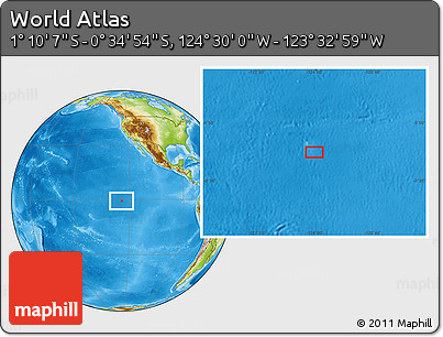 Physical Location Map of the Area around 0° 52' 31" S, 124° 1' 30" W