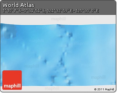 Shaded Relief 3D Map of the Area around 0° 52' 31" S, 125° 1' 30" E