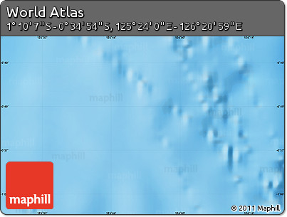 Physical Map of the Area around 0° 52' 31" S, 125° 52' 30" E