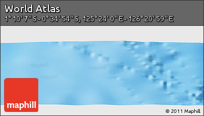 Physical Panoramic Map of the Area around 0° 52' 31" S, 125° 52' 30" E