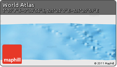 Physical Panoramic Map of the Area around 0° 52' 31" S, 125° 52' 30" E