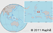 Gray Location Map of the area around 0° 52' 31" S, 129° 16' 30" E