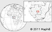 Blank Location Map of the area around 0° 52' 31" S, 12° 49' 29" E