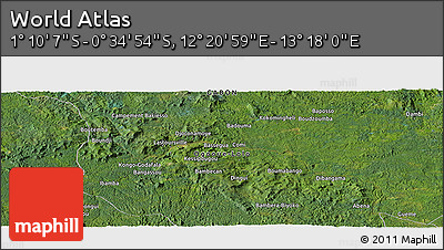 Satellite Panoramic Map of the Area around 0° 52' 31" S, 12° 49' 29" E