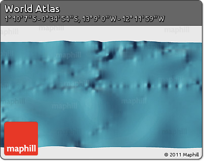 Satellite 3D Map of the Area around 0° 52' 31" S, 12° 40' 30" W