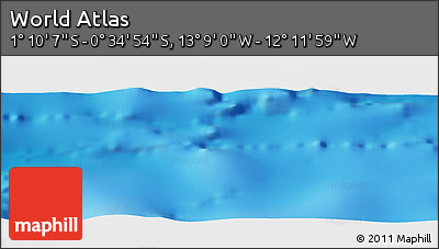 Physical Panoramic Map of the Area around 0° 52' 31" S, 12° 40' 30" W