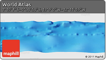 Physical Panoramic Map of the Area around 0° 52' 31" S, 12° 40' 30" W