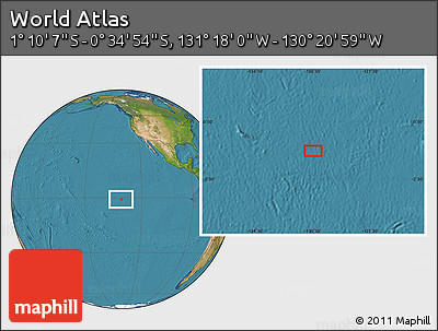 Satellite Location Map of the Area around 0° 52' 31" S, 130° 49' 29" W