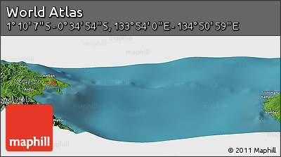 Satellite Panoramic Map of the Area around 0° 52' 31" S, 134° 22' 30" E
