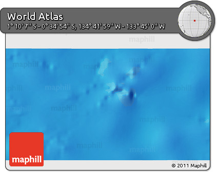Shaded Relief 3D Map of the Area around 0° 52' 31" S, 134° 13' 29" W