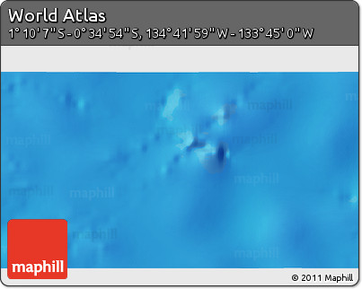 Shaded Relief 3D Map of the Area around 0° 52' 31" S, 134° 13' 29" W