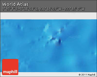 Shaded Relief 3D Map of the Area around 0° 52' 31" S, 134° 13' 29" W