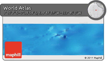 Shaded Relief Panoramic Map of the Area around 0° 52' 31" S, 134° 13' 29" W