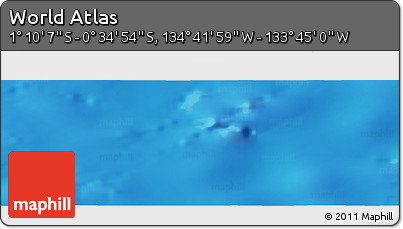 Shaded Relief Panoramic Map of the Area around 0° 52' 31" S, 134° 13' 29" W